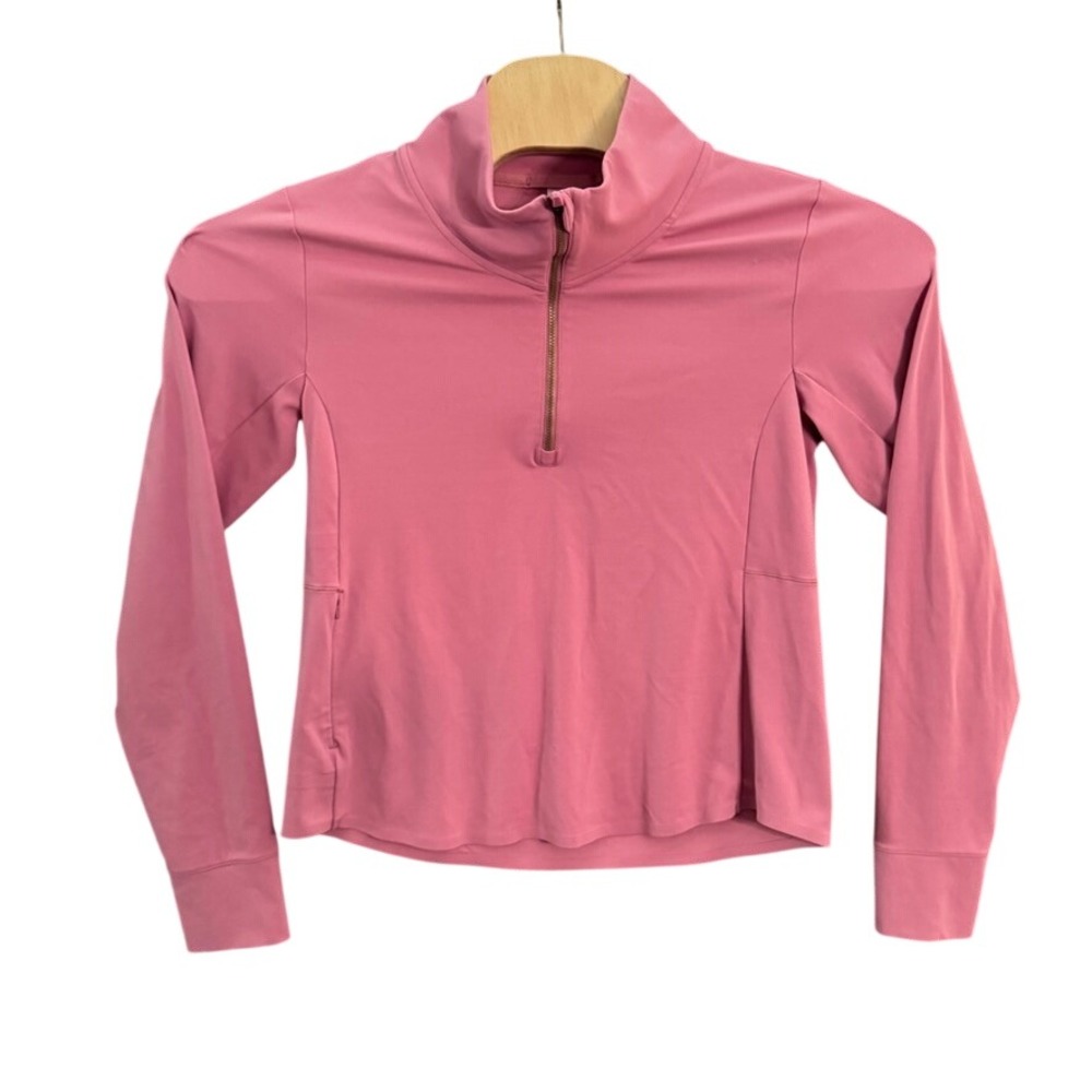 Rhone Reign Quarter Zip Pullover Pink Activewear Long Sleeve Top Womens Large